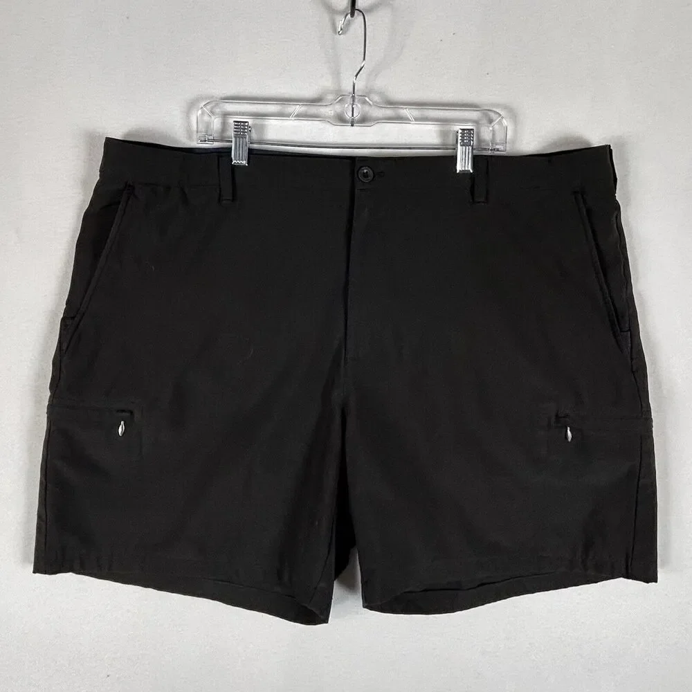 Izod Golf Shorts Mens 44 Casual Blk Khaki Chino Straight Fit Lightweight Pocket